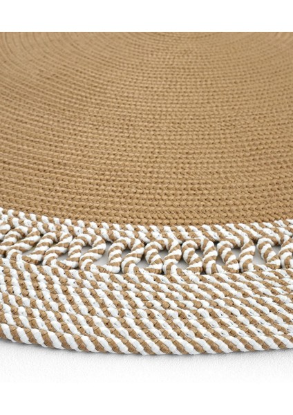 Milda 122 Kahverengi Jüt Hasırlı El Örgüsü Çift Taraflı Kilim Yuvarlak Jüt Halı modelleri