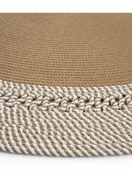 Milda 122 Kahverengi Jüt Hasırlı El Örgüsü Çift Taraflı Kilim Oval Jüt Halı fırsatları