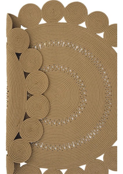 Milda 121 Kahverengi Jüt Hasırlı El Örgüsü Çift Taraflı Kilim Yuvarlak Jüt Halı modelleri