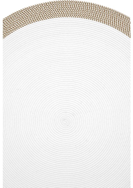 Milda 123 Beyaz Kahve Jüt Hasırlı El Örgüsü Çift Taraflı Kilim Yuvarlak Jüt Halı fiyatları