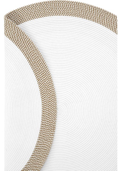 Milda 123 Beyaz Kahve Jüt Hasırlı El Örgüsü Çift Taraflı Kilim Yuvarlak Jüt Halı modelleri
