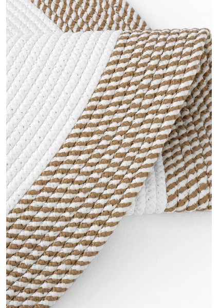 Milda 123 Beyaz Kahve Jüt Hasırlı El Örgüsü Çift Taraflı Kilim Yuvarlak Jüt Halı indirimleri