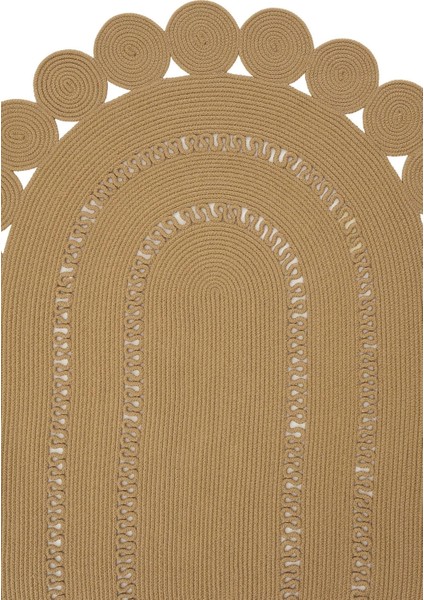 Milda 121 Kahverengi Jüt Hasırlı El Örgüsü Çift Taraflı Kilim Oval Jüt Halı fiyatları