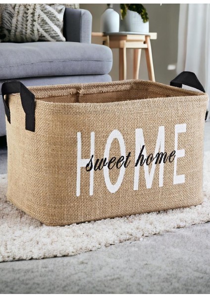 2'li Home Set Jüt, Dolap Içi Çamaşır Çocuk Odası Oyuncak Düzenleyici Katlanır, Saklama Sepeti Organizer