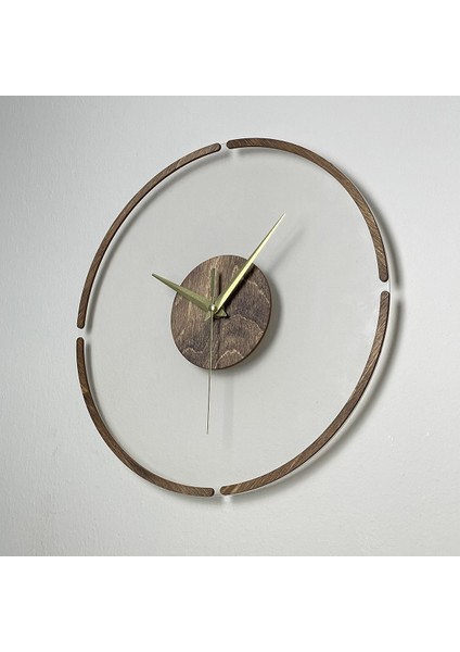 Sina Saat - Işıklı Pleksi Duvar Saati, El Yapımı, Sessiz, Modern Dekoratif Tasarım, 35 cm