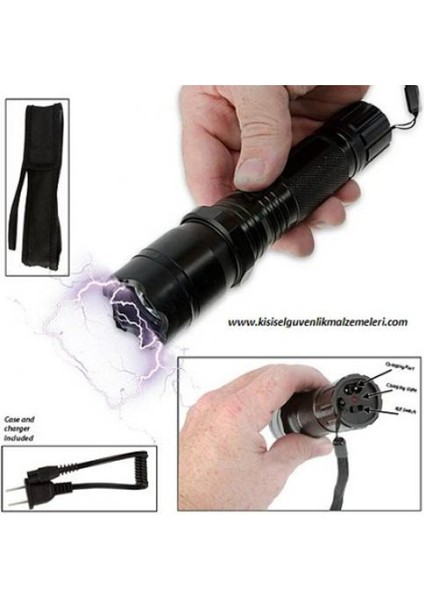 Şok Fener Taşınabilir Profesyonel ŞarjlıEl Fenerli Elektro S.o.s Mod ve Çocuk Kilitli