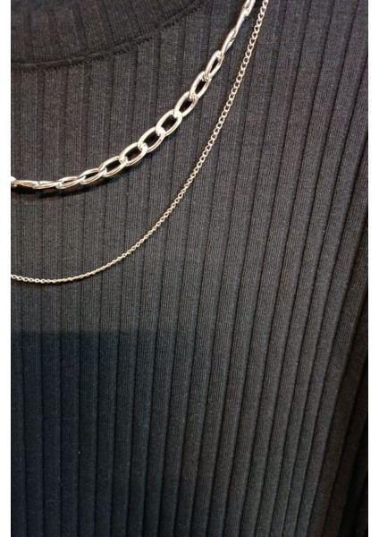 Kadın 2 Parça Metal Kolye