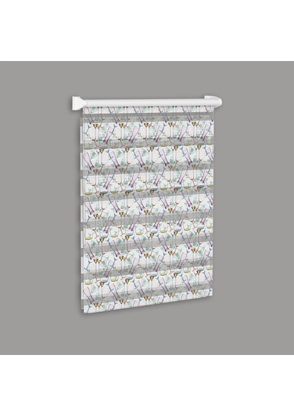 93000-MUTFAK ve Restorantlar Için Şık Bardak Desenli Dijital Baskılı Zebra Stor Perde fırsatları