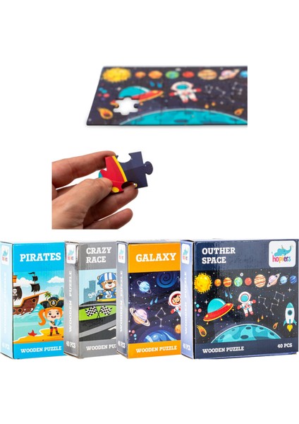 Montessori Hero 1 Serisi Ahşap 160 Parça Kutulu Puzzle Seti / 12+ Ay ve Üzeri / Eğitici, Öğretici ve Güvenli Çocuk Oyuncağı
