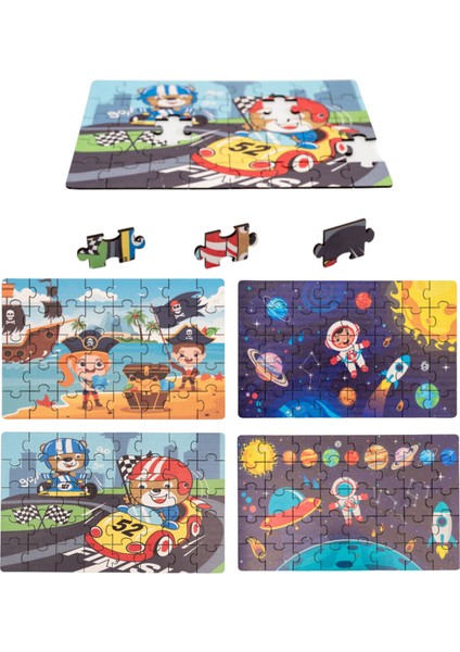 Montessori Hero 1 Serisi Ahşap 160 Parça Kutulu Puzzle Seti / 12+ Ay ve Üzeri / Eğitici, Öğretici ve Güvenli Çocuk Oyuncağı