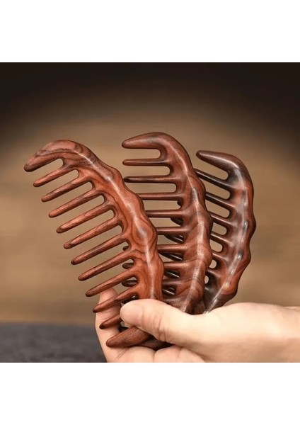 Kıvırcık Saçlar Için Ahşap Sandal Ağacı Geniş Seyrek Dişli Tarak AT-129 - 12 cm Mini Boy Tarağı fiyatları