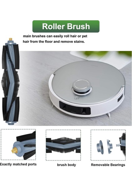 T10 Plus/x1 Plus Robot Süpürge Yedek Parçaları Için 42 Adet Ana Yan Fırça Hepa Filtre Paspas Bezi Toz Torbası A (Yurt Dışından)