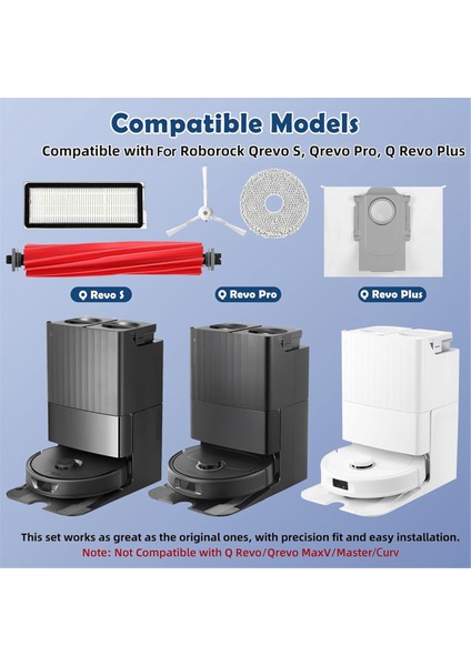 Qs, Qrevo Pro, Plus Robot Vakum Ana Yan Fırça Hepa Filtre Paspas Pedleri Toz Torbaları Aksesuarları (Yurt Dışından) indirimleri