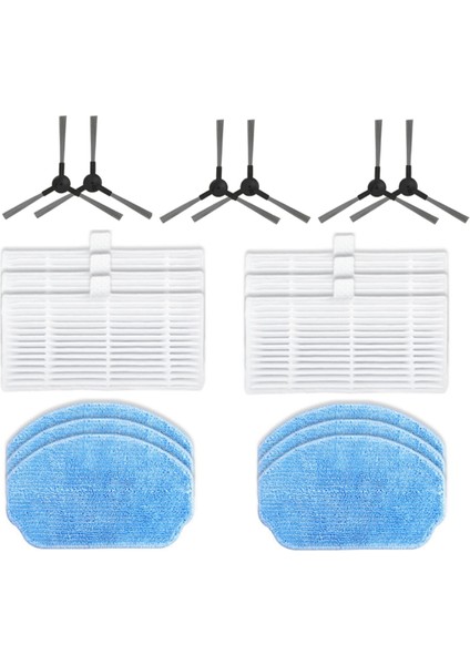 VCR04W Robot Süpürge Aksesuarları Için 18 Adet Yedek Parça Yıkanabilir Yan Fırça Hepa Filtre Paspas Bezi (Yurt Dışından)