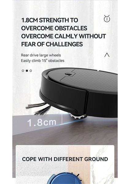 3'ü 1 Arada Akıllı Süpürme Robotu Ev Mini Süpürge ve Vakumlama Kablosuz Vakumlu Süpürge Robotları (Mavi) (Yurt Dışından) fiyatları