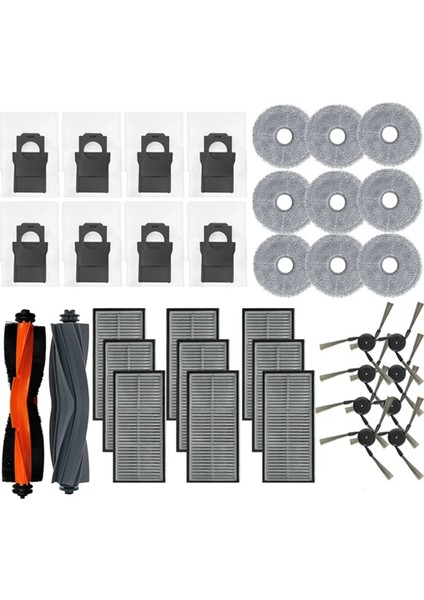X40 ULTRA/X40 Pro Robot Süpürge Ana Yan Fırça Paspas Pedleri Paçavralar Hepa Filtre Toz Torbası Aksesuarları (Yurt Dışından)