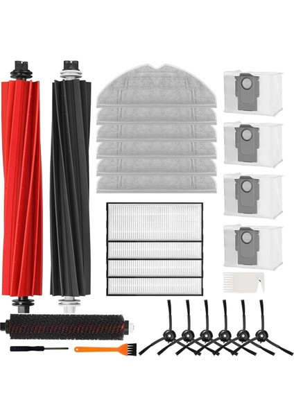 S8 Pro Ultra Robot Süpürge Ana Yan Fırça Hepa Filtreler Paspas Bezi Toz Torbaları (Yurt Dışından)