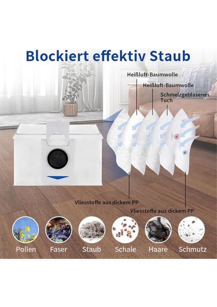 T30 Pro Omni Ana Yan Fırça Hepa Filtre Paspas Bezi Toz Torbaları Elektrikli Süpürge Parçaları (Yurt Dışından)