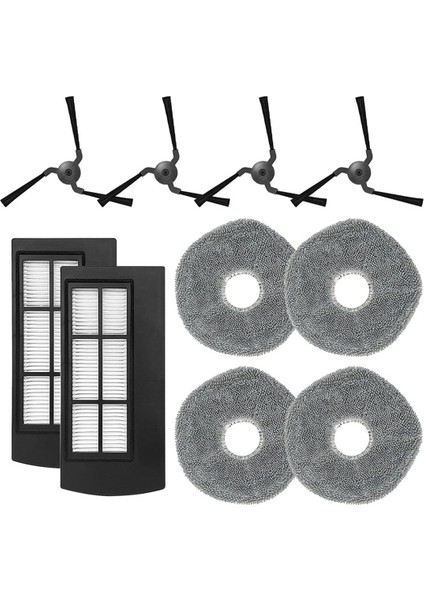 X9 Süpürgeler Için Yeniden Kullanılabilir Yedek Parçalar (2 Filtre + 4 Islak Paspas Yan Fırçalar) (Yurt Dışından)
