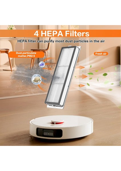 X20+/X10+ Plus, L10S ULTRA/L10 Prime Robot Süpürge Fırça Filtreleri Paspas Torbaları (Yurt Dışından)