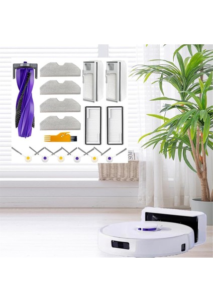 Freo x Plus Robot Süpürge Ana Yan Fırça Hepa Filtre Paspas Bezi Toz Torbaları Yedek Parçaları (Yurt Dışından)