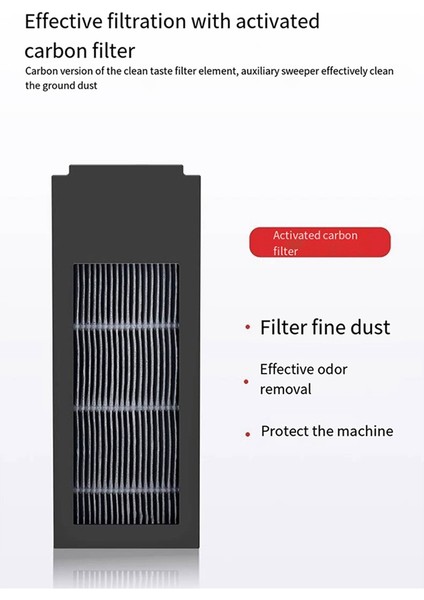 X2S Makine Vakum Süpürgesi Yan Fırça Bez Filtre Klipsi Karbon Toz Torbası (Yurt Dışından)