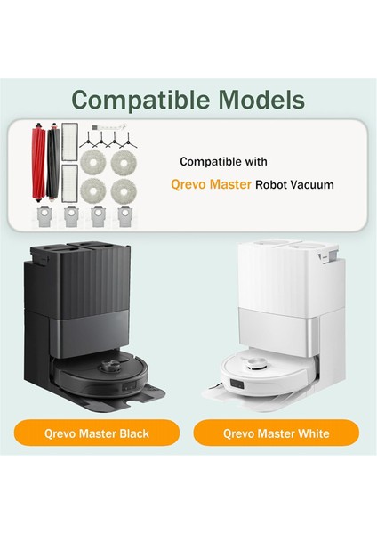 Qrevo Master Robot Vakum Ana Yan Fırça Hepa Filtreler Paspas Pedleri Toz Torbaları Aksesuar Seti (Yurt Dışından) fiyatları
