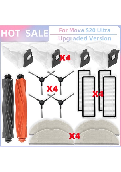 S20 Ultra Vakum Parçaları Ana Silindir Yan Fırça Hepa Filtre Paspas Bezi Toz Torbası Aksesuarları (Yurt Dışından)