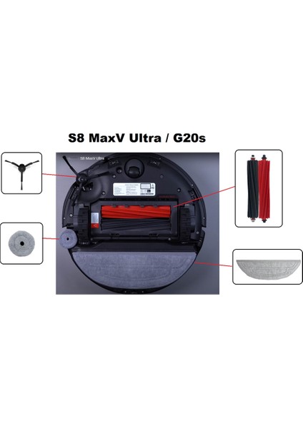 16 Adet S8 Max V Ultra G20S Robot Süpürge Aksesuarları Seti Mop Choth Toz Torbaları Ana Yan Fırça Filtresi (Yurt Dışından)