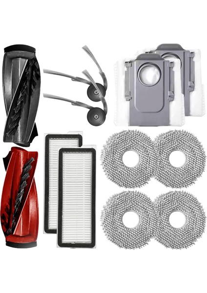 Qrevo CURVE/P20 Pro Robot Süpürge Ana Yan Fırça Hepa Filtre Paspas Bezi Toz Torbaları Yedek Parçaları (Yurt Dışından)