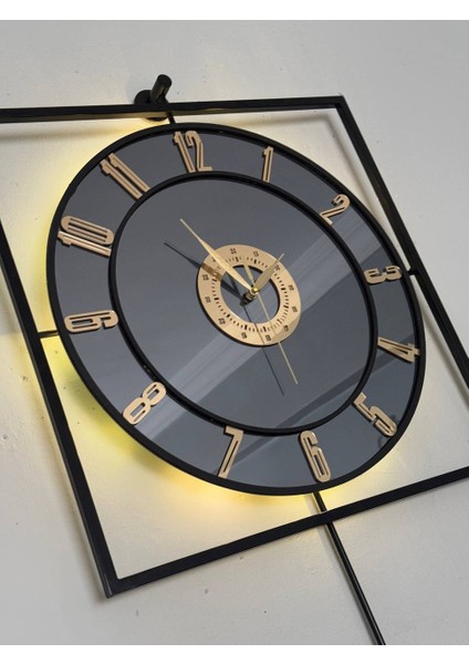 Işıklı Metal Duvar Saati - 46-60 Cm, Aynalı Tasarım fiyatları