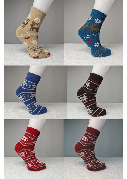 Çorap Kadın Kışlık 6 Çift Havlu Yumuşak Dokulu Gün Boyu Rahatlık Sunar