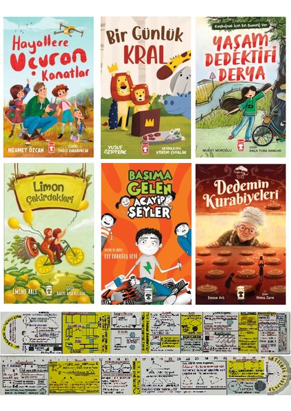 Hayallere Uçuran Kanatlar - Bir Günlük Kral - Yaşam Dedektifi Derya - Limon Çekirdekleri - Dedemin Kurabiyeleri - Başıma Gelen Acayip Şeyler 6 Kitap - Cetvel