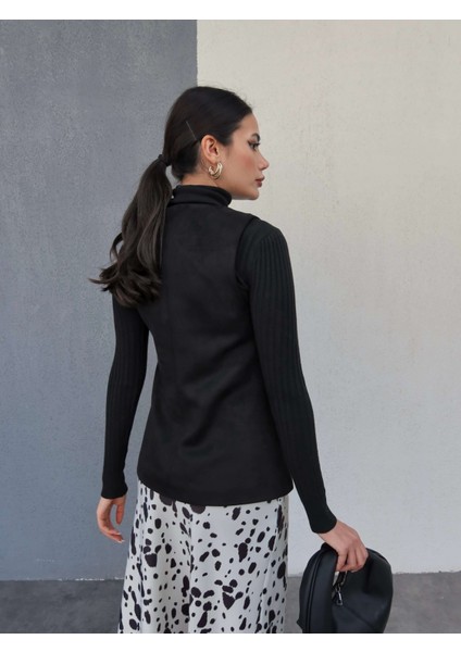 Siyah Süet Dublin Yelek fırsatları