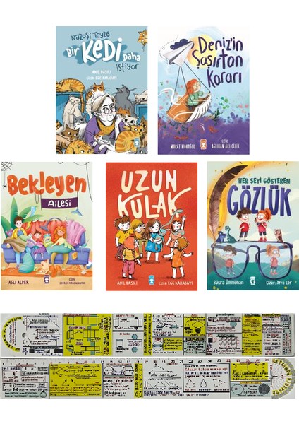 Nazoşi Teyze / Denizin Şaşırtan Kararı / Bekleyen Ailesi / Uzun Kulak / Her Şeyi Gösteren / 5 Kitap Set (Matematik Öğreten Cetvel)