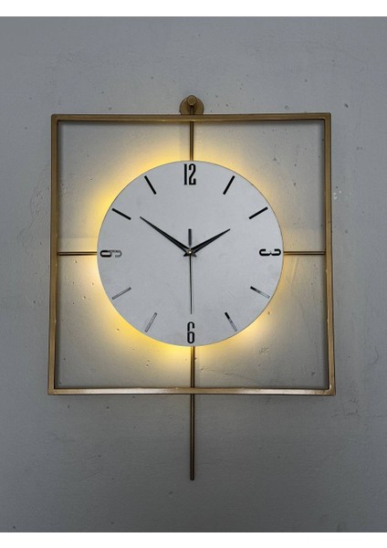 Işıklı Metal Duvar Saati - 46-60 Cm, Ahşap Saatli Tasarım fiyatları