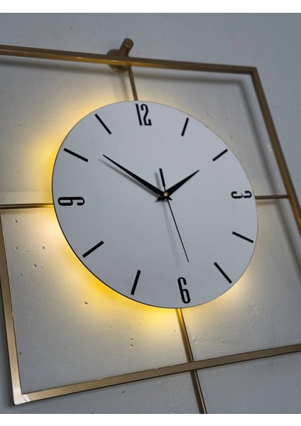 Işıklı Metal Duvar Saati - 46-60 Cm, Ahşap Saatli Tasarım fırsatları