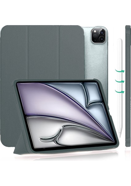 Apple iPad Air 13" Inç 2024 M2 Kılıf Flip Smart Standlı Akıllı Kapak Smart Cover Case A2898 A2899 A2900
