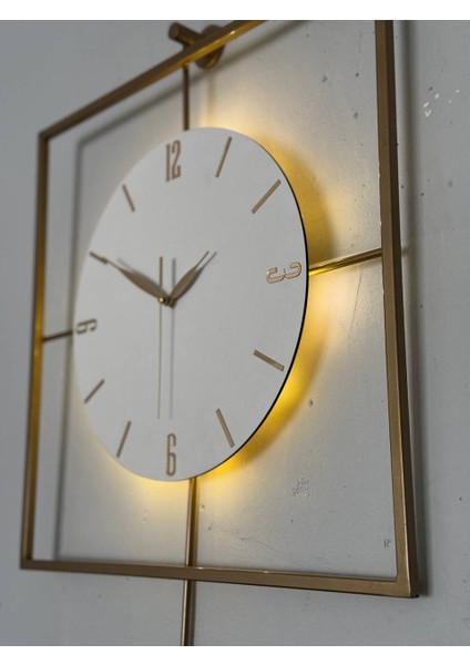 Işıklı Metal Duvar Saati - 46-60 Cm, Ahşap Saatli Tasarım fiyatları