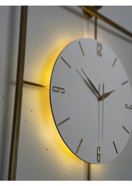 Işıklı Metal Duvar Saati - 46-60 Cm, Ahşap Saatli Tasarım fırsatları