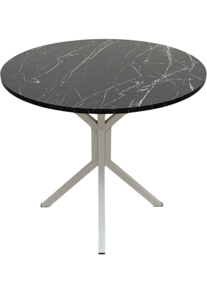 Evko Mobilya, Masa, Yuvarlak Masa, Ahşap Masa, Mutfak Yemek Masası, Balkon Masası, Metal Ayaklı Masa, 80 cm