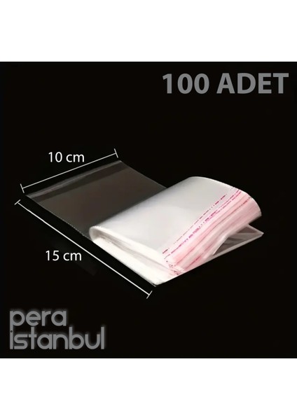 100 Adet 10X15 Kendinden Yapışkanlı Açılıp Kapanabilir Şeker Kurabiye Şeffaf Plastik Poşet Torba