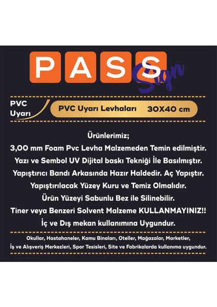 Uyarı Levhaları " Bu Işyeri Kamera Ile Izlenmektedir" 30X40CM Pvc Levha