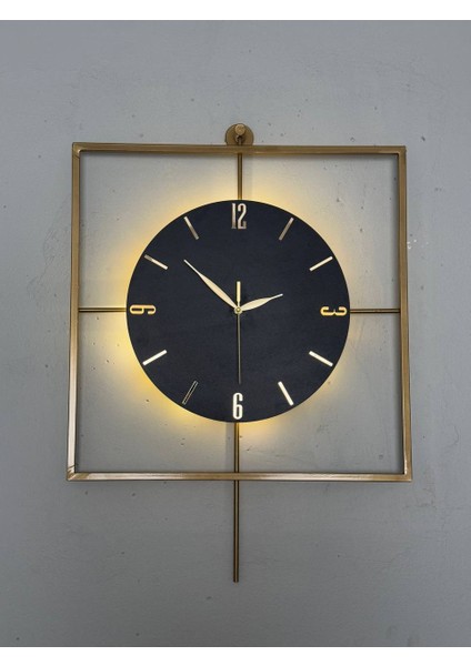 Işıklı Metal Duvar Saati - 46-60 Cm, Ahşap Saatli Tasarım fiyatları
