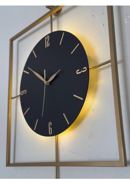 Işıklı Metal Duvar Saati - 46-60 Cm, Ahşap Saatli Tasarım fırsatları