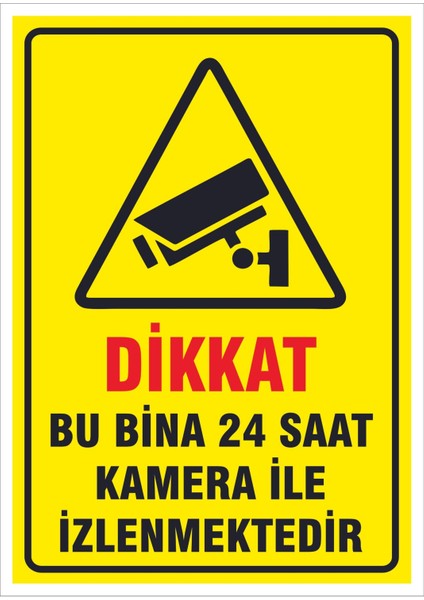 Uyarı Levhaları " Bu Bina Kamera Ile Izlenmektedir" 30X40CM Pvc Levha