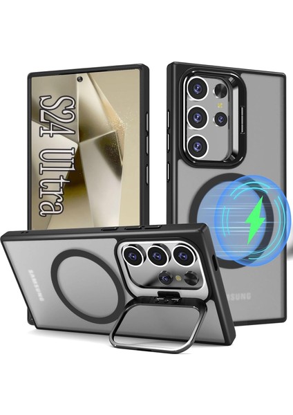 Samsung Galaxy S25 Kılıf Standlı Mat Magsafe Hassas Butonlu Metal Tuşlu Kamera Lens Hediyeli Kapak fiyatları