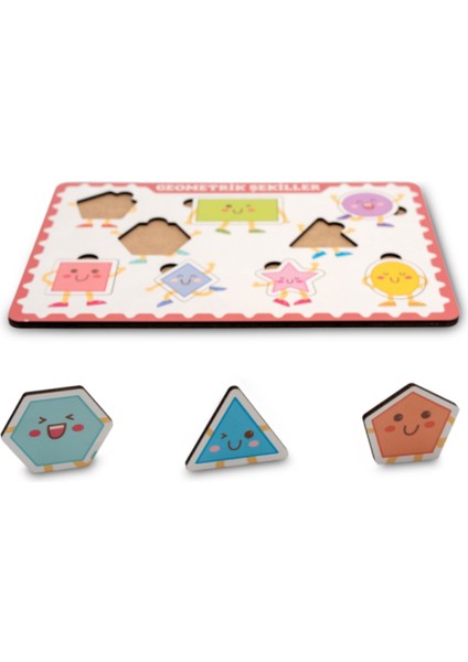 Montessori Frame 1 Ahşap Bultak Puzzle Seti / Eğitici ve Zeka Geliştirici Oyuncak