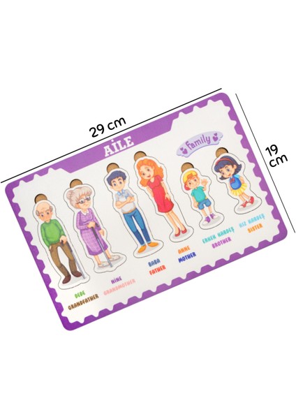 Montessori Frame 1 Ahşap Bultak Puzzle Seti / Eğitici ve Zeka Geliştirici Oyuncak