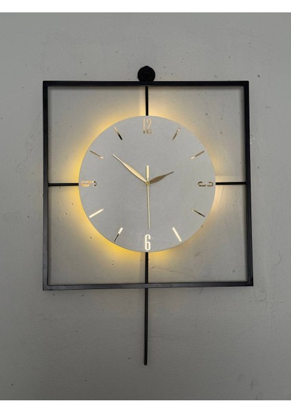 Işıklı Metal Duvar Saati - 46-60 Cm, Ahşap Saatli Tasarım fiyatları